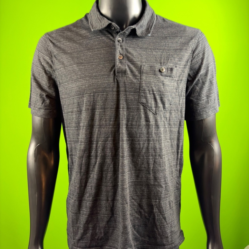 ENGLISH LAUNDRY Pocket Polo Mens L 42" Gray Space Dye Short Sleeve Shirt 1403671